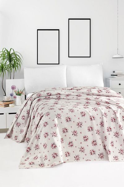 Evim 100% Cotton Printed Moly Red Pique Single - 160X230 cm