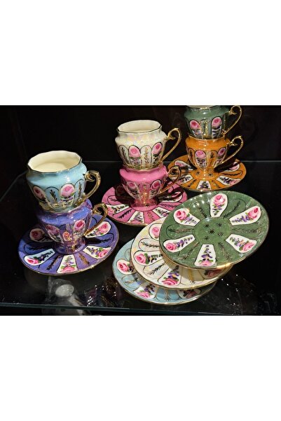 ester مجموعة فناجين قهوة مرسومة يدويًا