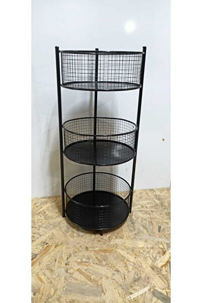 İNCİR HOME CONSPET Metal 3 Katlı Patates Soğan Siyah Sebzelik