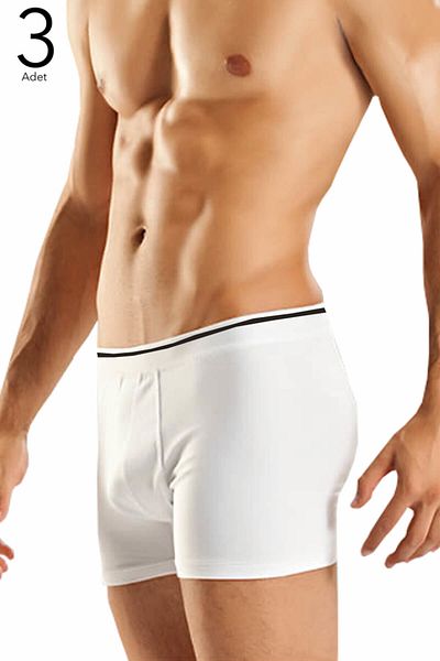 Berrak Ανδρικό λευκό 3 πακέτο Lycra Boxer ELF568BER10973