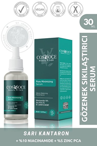 COSVOCE Gözenek Sıkılaştırıcı Sebum Dengeleyici Cilt Bakım Serumu 30 ml ( Nia...