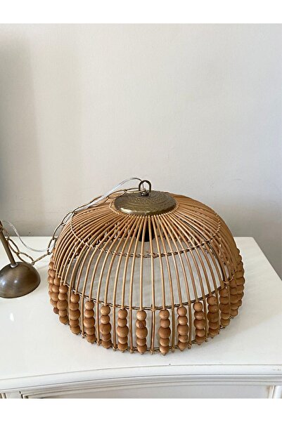 Belkıs Rattan Rattan, Bambu, Hasır Sarkıt Avize Çap: 40 Cm