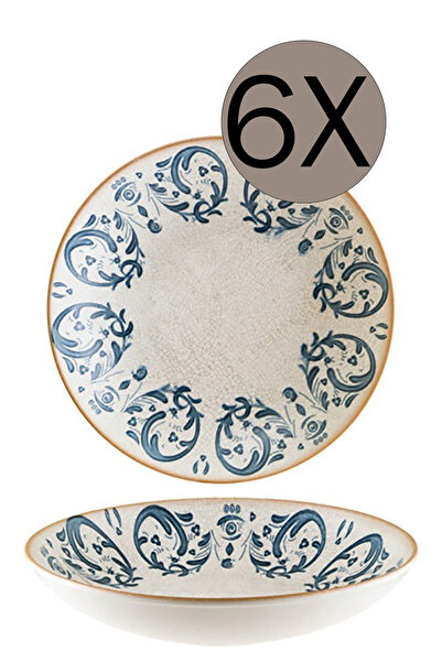 Bonna Porselen Viento Bloom Çukur Tabak 25 cm 1300 cc S-MT-VIEBLM25CK 6'lı Takım