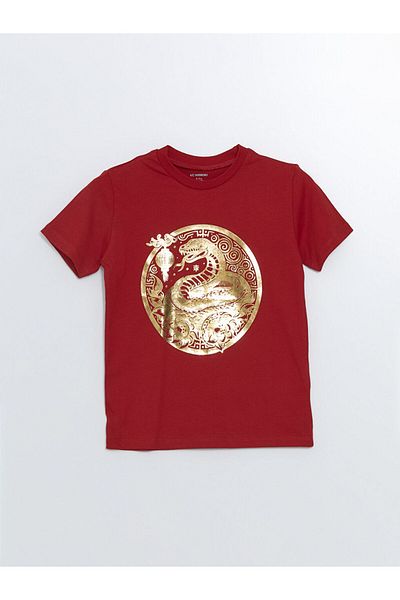 LC Waikiki Printed Short Sleeve Crew Neck T-Shirt for Baby Boy