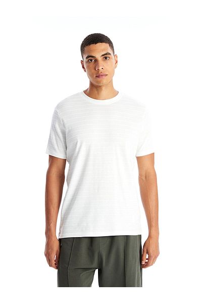 LC Waikiki Męski T-shirt z krótkim rękawem i okrągłym dekoltem