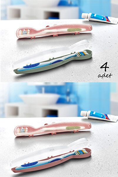 Sekiz8 4 Adet Seyahat Tipi Diş Fırçası Kabı, Hijyenik Saklama Kutusu Karışık Renk