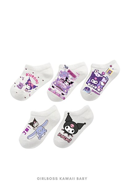 Girlboss Kawaii جوارب سانريو بيبي كورومي 5 قطع للفتيات الصغيرات - Girlboss