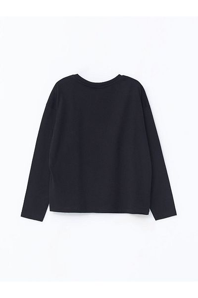 LC Waikiki Tricou pentru fete cu mânecă lungă imprimat cu gâtul turn