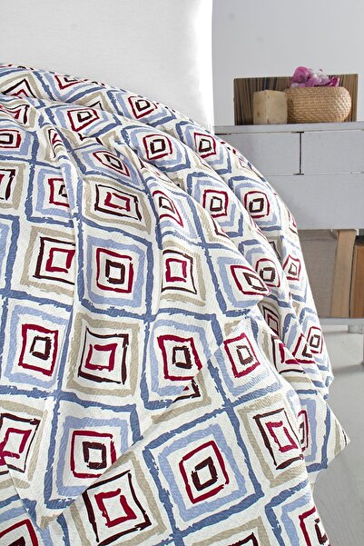 Evim 100% Cotton Printed Ceyla Blue Pique Double - 200X230 cm