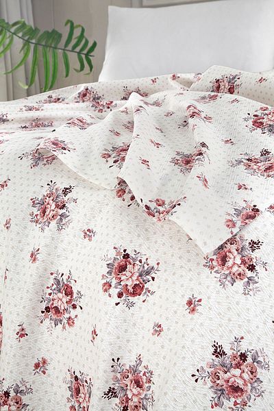 Evim 100% Cotton Printed Moly Red Pique Double - 200X230 cm