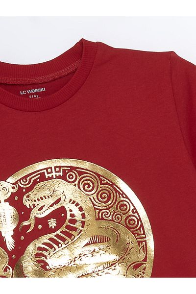 LC Waikiki Printed Short Sleeve Crew Neck T-Shirt for Baby Boy