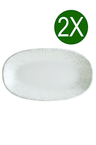 Bonna Porselen Iris Gourmet Oval Boat Plate 19*11 cm IRSGRM19OKY Set of 2