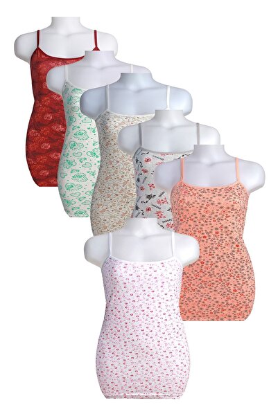 MissChic Tricou pentru femei din bumbac din lycra, 6 piese, curea de frânghie, dantela, model mixt