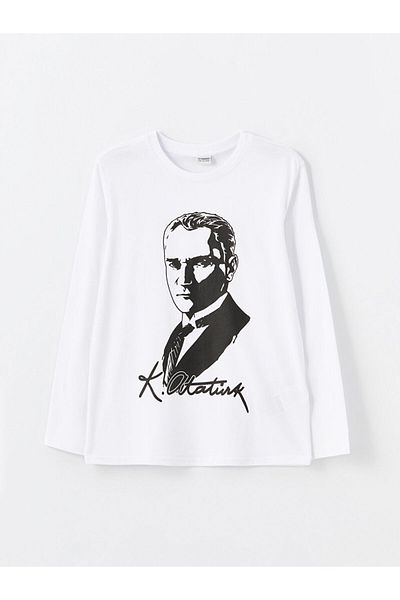 LC Waikiki Tricou cu mânecă lungă pentru băiat cu imprimeu Ataturk