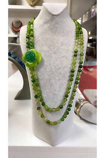 Takkı by Handan Yeşil akik taşı tasarım kolye