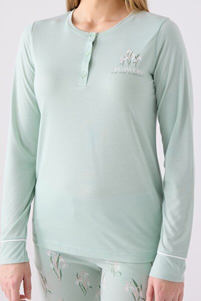 Arnetta New Season Wide Cut Long Sleeve Women's Pajamas Set