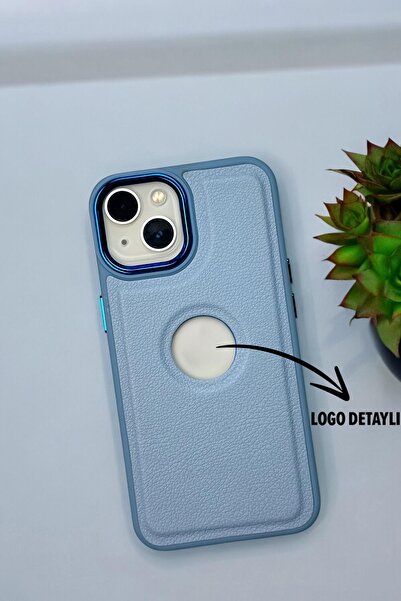mooodcase İphone 14 Uyumlu Luxury Leather Logo Silikonlu Telefon Kılıfı Mchzr