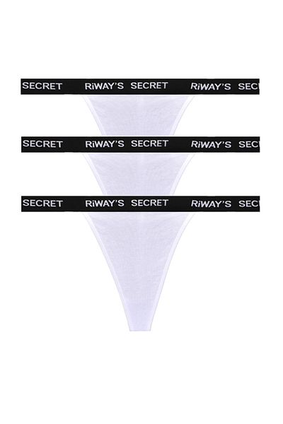 riways secret Tanga din bumbac cu bandă elastică în talie, pachet de 3