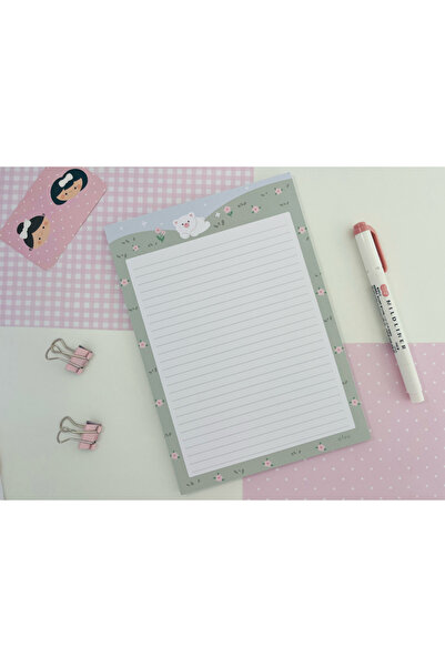 Efsu A5 Çayır Beyaz Ayıcık Memopad/Notepad/Defter