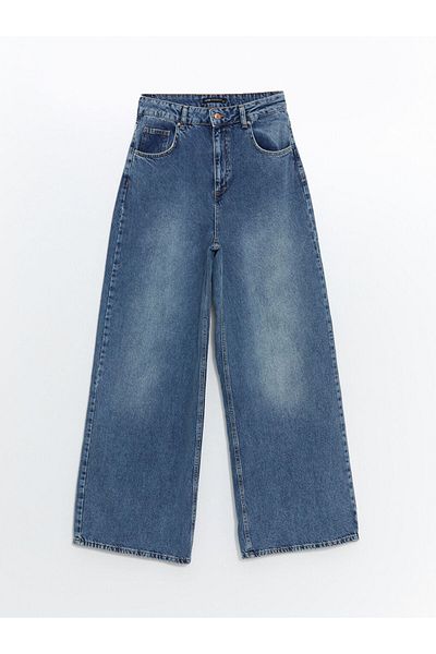 LC Waikiki Pantaloni Jean de damă cu picioare largi
