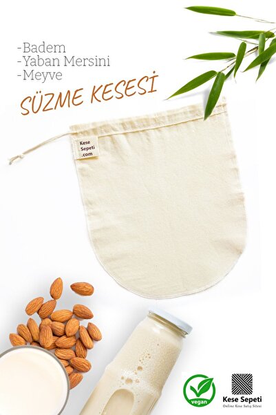 kesesepeti Vegan Ve Hayvansal Süt Ürünleri Süzme Kesesi - Yıkanabilir %100 Pamuk Natürel Bez Torba | Estameña