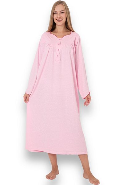 Nitesheys Plus Size Long Sleeve Nightgown - 100% Cotton, for Hospital, Pregnant and Maternity