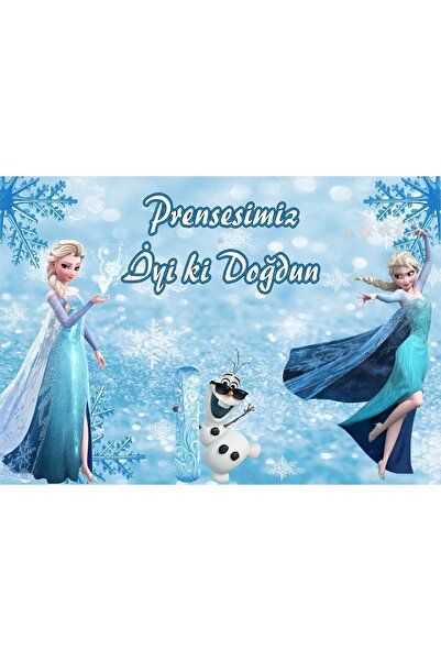 SUFİ DİJİTAL Elsa konsepti Doğum Günü Afişi 70x100 Cm