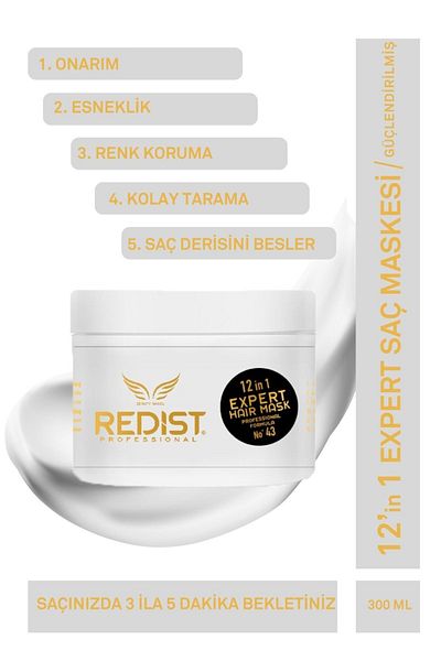 Redist Miraculous 12 in 1 Hair Care Mask That Instantly Softens Damaged Hard Hair with Fast Hair Growth 475 ml
