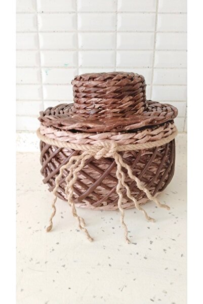 Tasarım Diyarı Ndan Sapka Kapakli Capraz Hasir Orgusu Geri Donusum Sepet