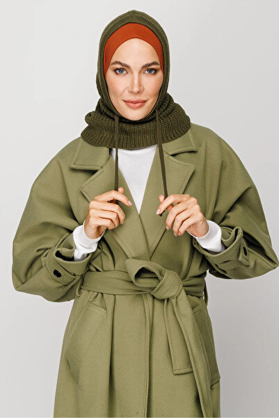 HUDANA Asker Yeşili Balaclava Kışlık Triko Başlık Nefes alabilir kumaşlardan ...
