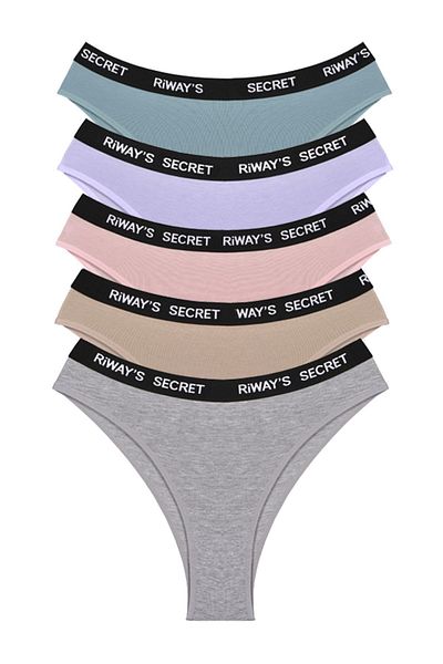 riways secret Cotton Waistband Elastic Brazilian 5 Pack