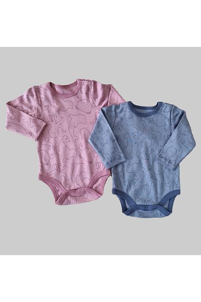 Mother Love 100% Organic 2-Piece Long Sleeve Baby Bodysuit