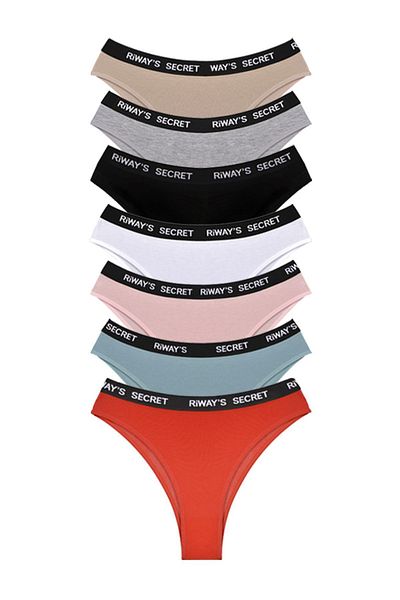 riways secret Cotton Waist Band Elastic Brazilian 7 Pack