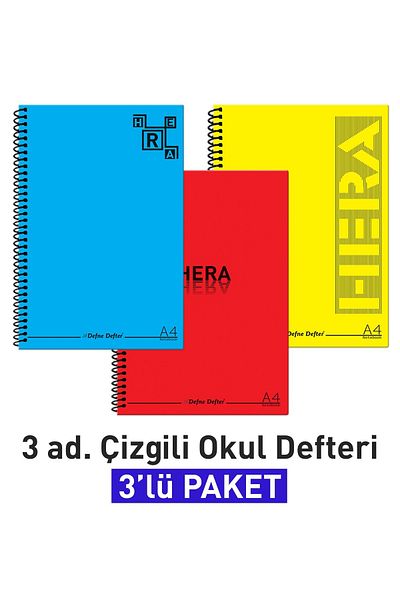 Etika A4 Lined School Notebook - 144 Sheets (72 Sheets), Spiral, Pack of 3