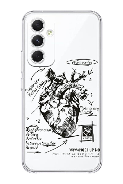 shoptocase Galaxy S23FE Uyumlu Anatomik Kalp Desenli Şeffaf Telefon Kılıfı