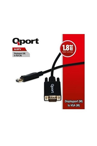 Qport / كابل الصور QPORT Q-DPV بطول 1.8 متر DP-VGA (E)