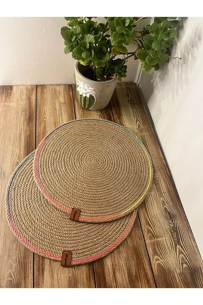 Bright3 Supla American Service - 2 Pieces 30 cm Natural Jute Gradient Kitchen Frame