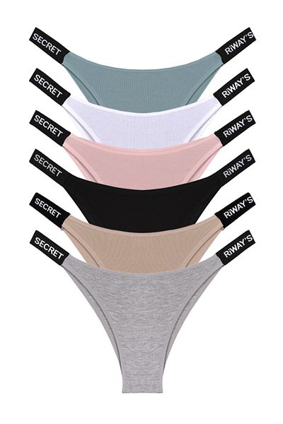 riways secret Cotton Brazilian 6 Pack with Elastic Band Edge