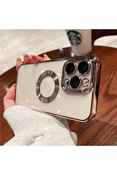 mooodcase Iphone 13 Pro Max Logo Detaylı Lens Korumalı Renkli Çerçeve Detaylı Şeffaf Silikon Kılıf Mchzr