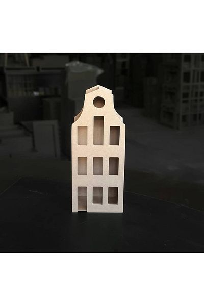 Altınyapı Hobi Market Decorative Ev 3 - Raw Mdf Unpainted Candle and Led Effect