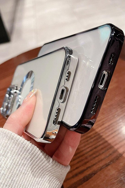 mooodcase Iphone 13 Pro Logo Detaylı Lens Korumalı Renkli Çerçeve Detaylı Şeffaf Silikon Kılıf Mchzr