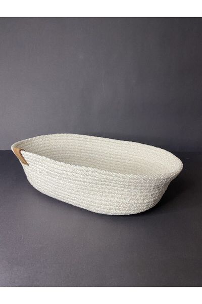 Sevdam Sepet Cream Colored Small Size Bread Basket - Cord Rope