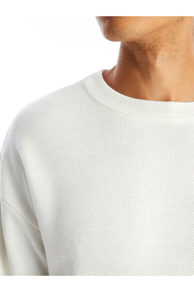 LC Waikiki Langärmliger Herren-Strickpullover mit Rundhalsausschnitt