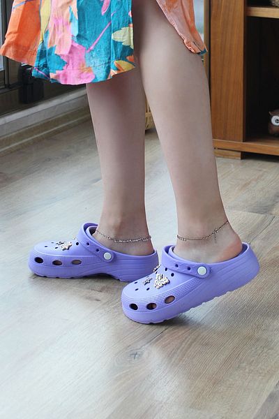 Avex Orthopedic Eva Slippers - Stone Detailed, High Sole Sabo Sandals