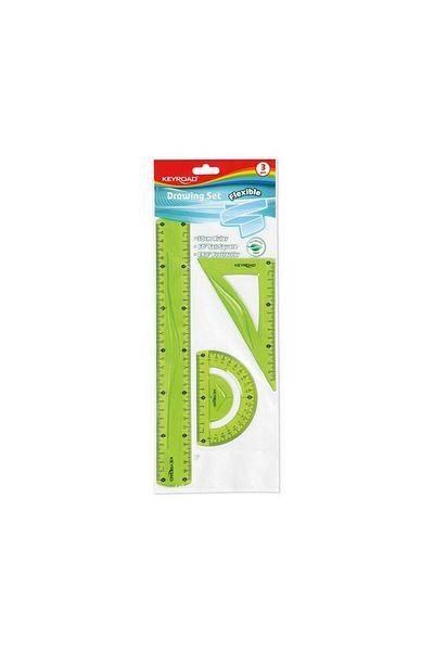 KEYROAD Flexible Silicone 3 Piece Unbreakable Ruler Set