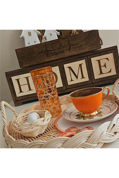t tun's woods Home Written Wooden Drawer Decorative Organizer - 42X12X10 cm