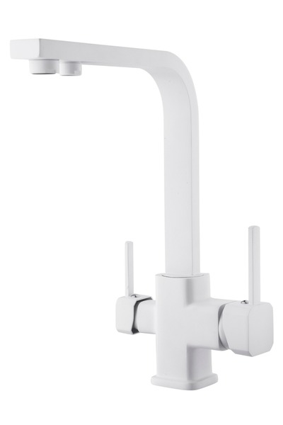ema Square Tubular Purified Kitchen Faucet White