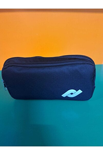 Pippa 2 Compartment Zippered Economical Fabric Pen Holder Black