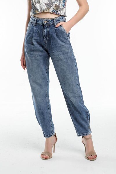 KAMİLKUNDURA KADIN MOM PAÇA TAŞLI JEANS