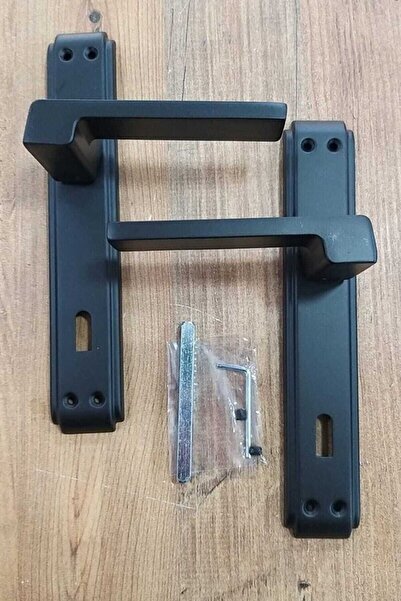 Sofuoğlu Anka Aynalı (ODA) Kapı Kolu Mat Siyah / Siyah Kapı Kilidi 40mm / Set Olarak